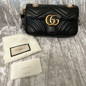 Gucci CG Marmont Matelasse Mini Black Bag